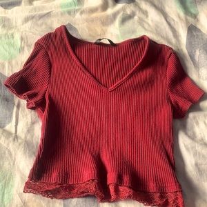 Burgundy crop top